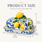 Olvexari™ Lemon Garden Sculptural Ceramic Butter Dish