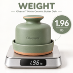 Olvexari™ Sage Matte Sculptural Ceramic Butter Dish