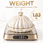 Olvexari™ Pearl Shell Sculptural Ceramic Butter Dish