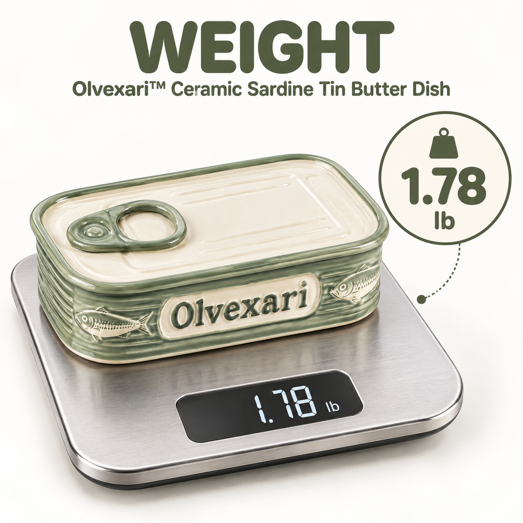 Olvexari™ Sardine Tin Sculptural Ceramic Butter Dish