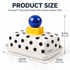 Olvexari™ Geometric Polka Dot Sculptural Ceramic Butter Dish