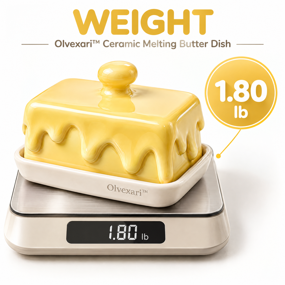 Olvexari™ Melting Butter Sculptural Ceramic Butter Dish