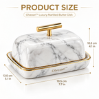 Olvexari™ Luxury Marbled Sculptural Ceramic Butter Dish