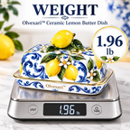 Olvexari™ Lemon Garden Sculptural Ceramic Butter Dish