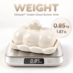 Olvexari™ Cream Cloud Sculptural Ceramic Butter Dish